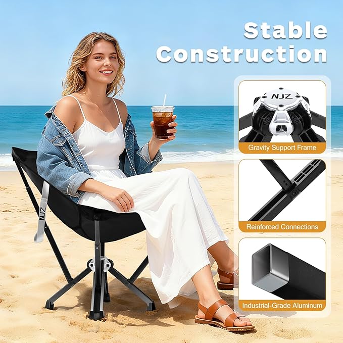 Folding Camping Chair — Compact & Easy to Use, Portable Chair for Outdoor Activities, Beach, Camping & Casual Relaxation