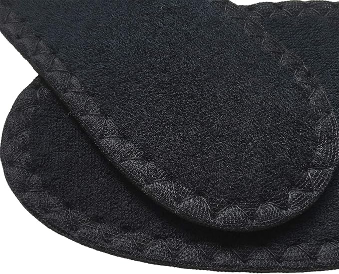 Happystep Cotton Terry Cloth Insoles, Barefoot Shoe Inserts, Sweat Absorption, Odor Control, Moisture-Wicking, Washable and Reusable, Zero Drop Shoe Insoles, 2 Pairs of Black (Women Size 11)