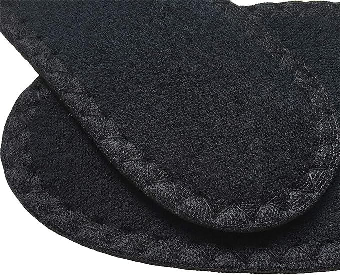 Happystep Cotton Terry Cloth Insoles, Barefoot Shoe Inserts, Sweat Absorption, Odor Control, Moisture-Wicking, Washable and Reusable, Zero Drop Shoe Insoles, 2 Pairs of Black (Men Size 13)