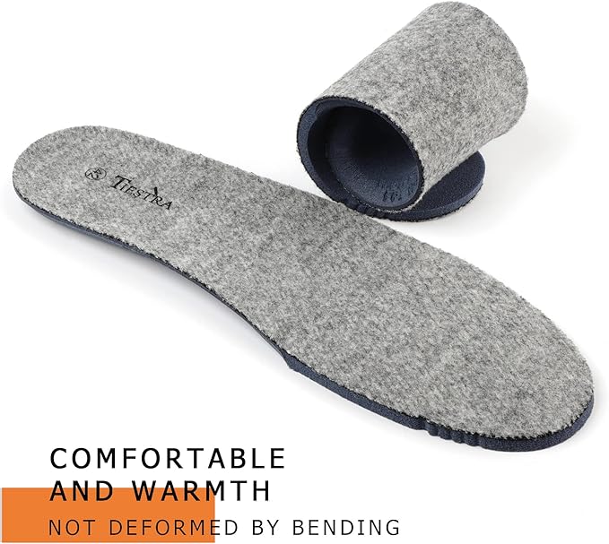 Thick Merino Wool Insoles for Women Fur Fleece Shoes Inserts Memory Foam Cushion Comfort Warm Sheepskin Insoles for Winter Snow Boots Slippers Grey 39EU,US8