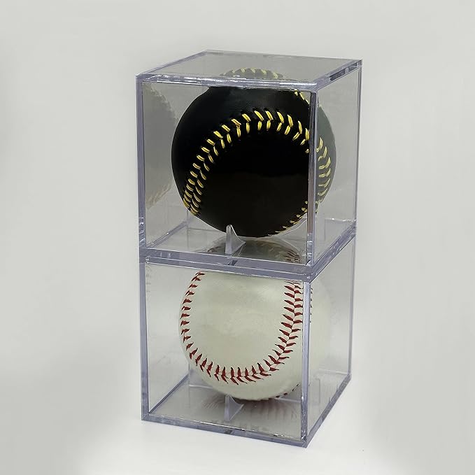 Baseball & Golf Ball Display Case Acrylic Cube Square Clear Memorabilia Display & Storage Sports Official Baseball Accessories (Baseball Case, Standard)