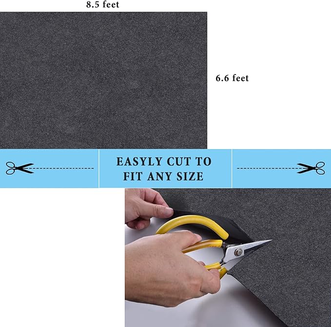 Garage Floor Matting 6.6x8.5 Feet Oil Absorbent Large Rubber Mat Waterproof Rubber Backing Layer Golf Cart Garage Mat Protects Floor from Spills Stains Oil Drip Pan for Under Car (6.6x8.5 Feet)