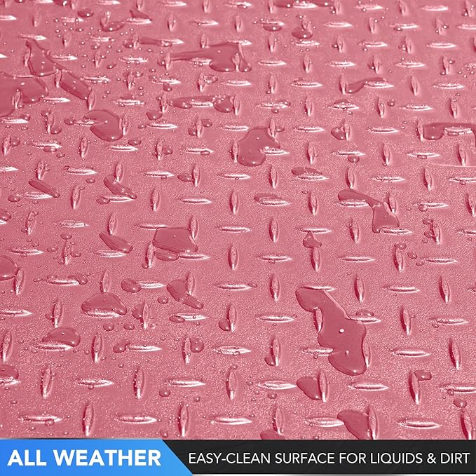 PIC AUTO Heavy Duty Rubber Trunk Cargo Liner Floor Mats, Trimmable to Fit for Car, SUV, Van, and Trucks – All-Weather Protection, Anti-Slip Backing, Easy to Clean, Durable and Long-Lasting(Large,Pink)
