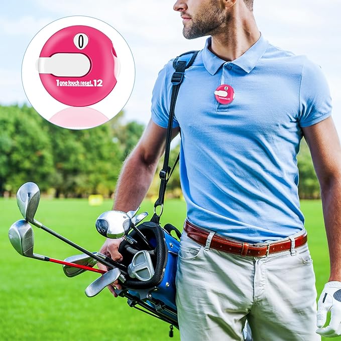 Frienda Golf Score Counter Mini Golf Stroke Counter with One Touch Reset and Simple Attachment to Scorekeeper Glove in