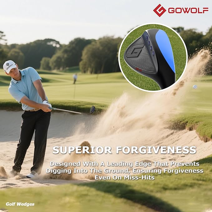 Gowolf Premium Forged Full Face Golf Wedges 50/52/54/56/58/60/69 Degree Individual or Set for Men, Right Hand Gap Wedge Sand Wedge Lob Wedge, Golf Clubs CNC Milled Face for More Spin - Great Golf Gift