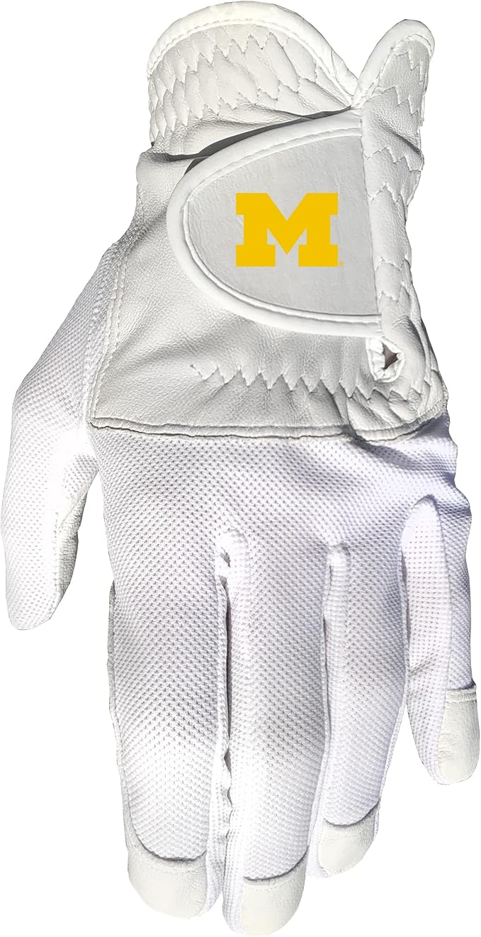 Team Golf NCAA Men's Left Hand Golf Glove, For Right Handed Players, One Size, Includes Removable Double-Sided Magnetic Ball Marker