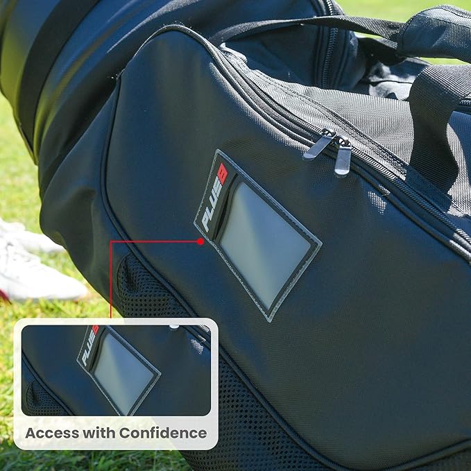 Plus 8 Hard Case Top Golf Travel Bag for Airlines -Waterproof 1680D fabric, Durable & Lightweight Golf Bag with Wheels & TSA Lock for Men & Women -Airplane Luggage Protector for Golf Clubs & Equipment