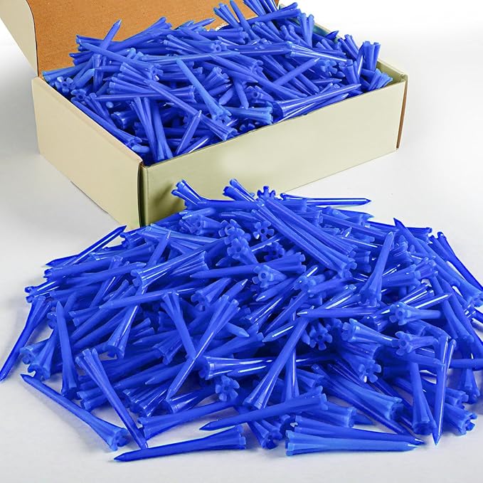 FINGER TEN Golf Tees Plastic Unbreakable Easy to Find Bulk Value 500 Count, 2 3/4 3 1/4 Inch Stable Tee Driving Range Reduce Friction, Green Red White USA Flag Practice