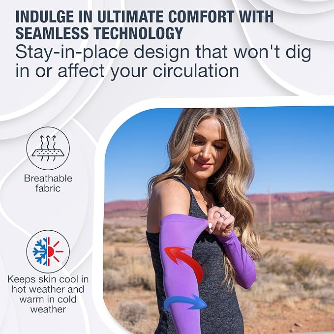 SportsTrail Cooling Arm Sleeves for Men & Women – Breathable, UV Sun Protection, Sports Arm Sleeves for Women, Men & Youth
