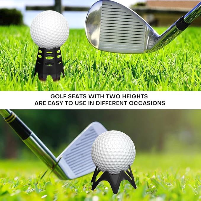 Golf Simulator tees, 24Pcs Plastic Golf Mat Tees for Home, Outdoor or Indoor Golf Tees for Training, Practice Golf tees for Winter Turf and Driving Range, Pack of 12 Tall & 12 Small