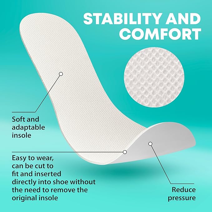 Shoe Filler Insert - Full Length Daily Latex Foam Shoe Inserts, Shoe Insoles for Shoes That are Too Big, 3 Pairs (EU 37, US Women 7 Men 4)
