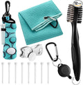 Liliful 12 Pcs Golf Accessories Kit, Include Golf Ball Bag with Hook Towel Tees Magnetic Ball Marker Divot Tool Cleaner Brush for Women Man Gifts