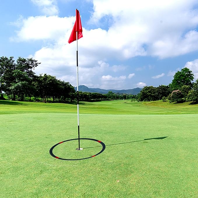Golf Hole Target Rings - Chipping Aid Circles, Practice Alignment Tools | Foldable Putting Zone Markers, Lightweight Swing Training Equipment, Target Kit with Scenario for Backyard Lawn, Indoor Green