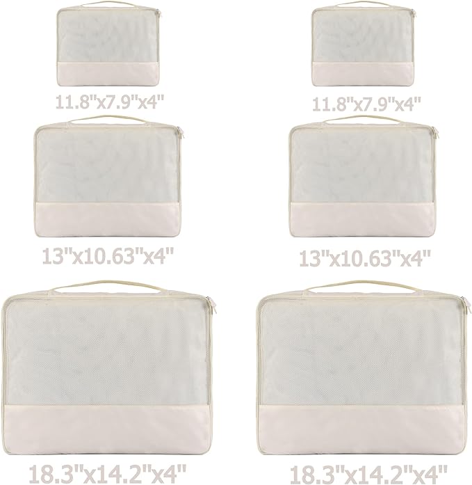 DoubleTrip Packing Cubes for Suitcases Carry on Luggage Organizer 6 Set Travel Accessories Lightweight Storage Bag Space Saver Clothes Pouch Large