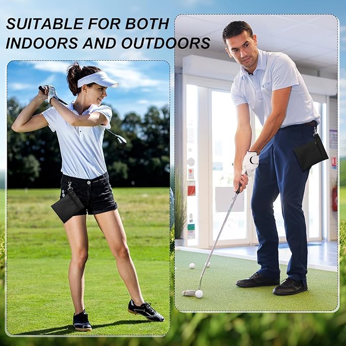 WILLBOND 12 Pcs Golf Tee Bag Holder Tee Pouch Golf Ball Carry Bag with Metal Lobster Claw Clip Multicolor Portable Accessories for Man Woman