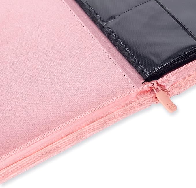 Vault X 9 Pocket Trading Card Zip Binder, 360 Cards, Premium Exo-Tec Album Material, 20 Side-Loading Pages, Folder for Collectible Games, Sports, TCG (Pink)