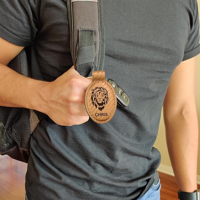 LaserGram Oval Keychain, Disc Golf, Personalized Engraving Included