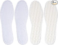 Happystep Cotton Terry Cloth Insoles, Barefoot Shoe Inserts, Sweat Absorption, Odor Control, Moisture-Wicking, Washable and Reusable, Zero Drop Shoe Insoles, 2 Pairs of White (Women Size 6)