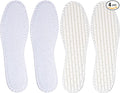 Happystep Cotton Terry Cloth Insoles, Barefoot Shoe Inserts, Sweat Absorption, Odor Control, Moisture-Wicking, Washable and Reusable, Zero Drop Shoe Insoles, 2 Pairs (Women Size 5, White)