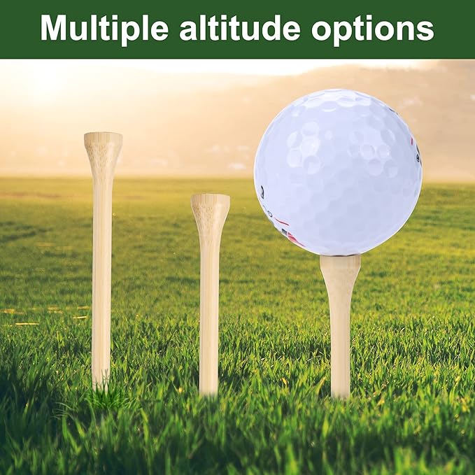 Golf Tees Durable Bamboo Tees 100Pcs 100Pcs 3-1/4" Friendly Biodegradable Material Reduce Friction Side Spin More Stable