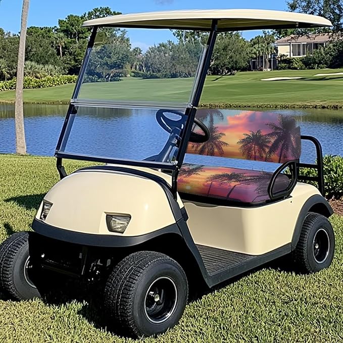 Fashion Print Golf Cart Seat Covers 2 Passenger Golf Cart Backrest Cover Golf Cart Seat Towel Gift for Friends