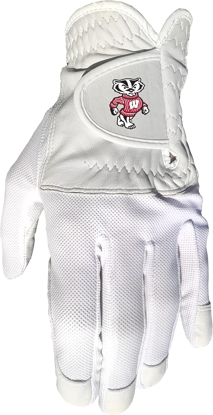 Team Golf NCAA Men's Left Hand Golf Glove, For Right Handed Players, One Size, Includes Removable Double-Sided Magnetic Ball Marker