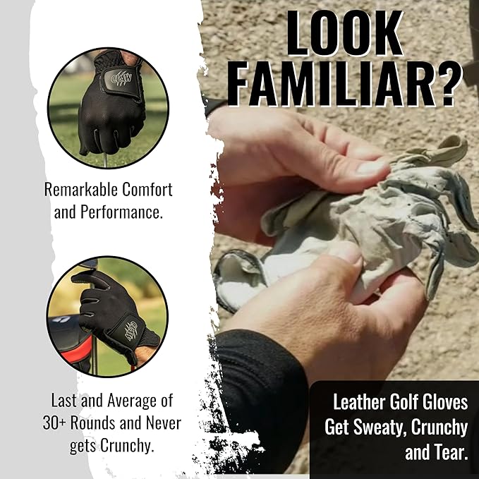 CaddyDaddy Claw Golf Gloves for Men | Flex-Mesh Design for Cool Ventilation | Lasts 3-5 Times Longer Than Leather | Silicone-Web Coating for Maximum Grip | Machine-Washable