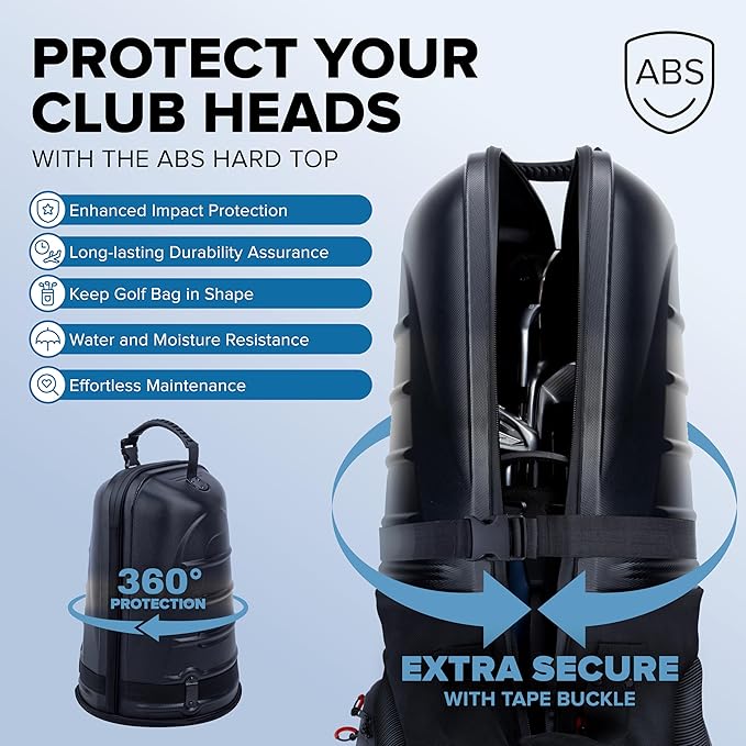 Golf Travel Bag for Airlines: Hard Case Top, Waterproof Zippers, 1680D Oxford Fabric, Built-in TSA Lock, Oversized Tank Wheels, Lightweight, Easy to Maneuver – Maximum Club Protection