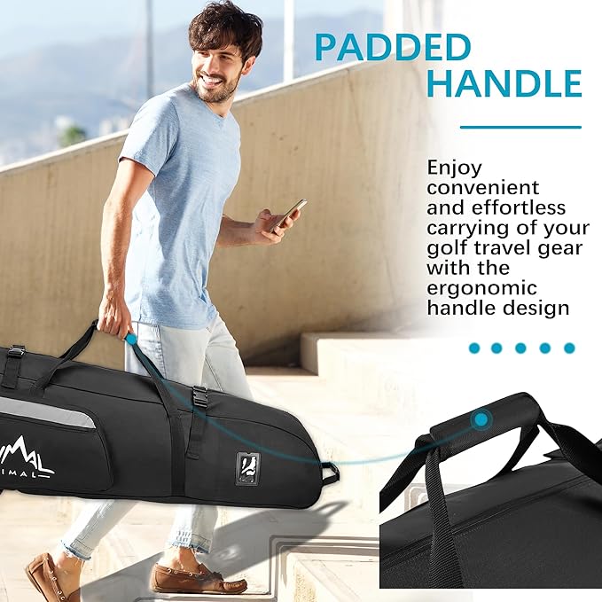 Himal Outdoors Soft-Sided Golf Travel Bag with Wheels - Heavy Duty 600D Polyester Oxford Wear-Resistant, Excellent Zipper Universal Size