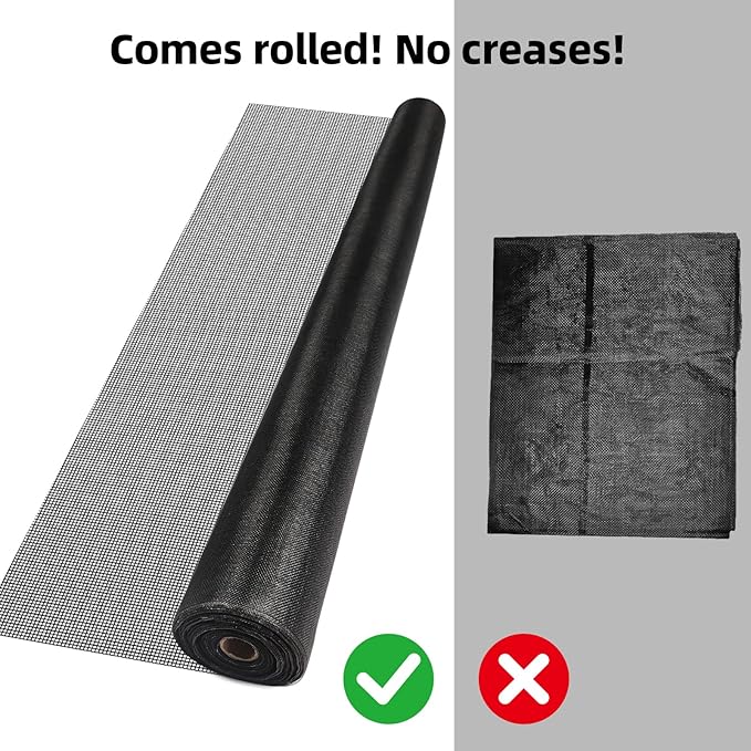 Patio Porch Screen Mesh Roll - 95"x100', Easy-to-Cut Porch Screen Mesh Roll for Patio, Pool, Durable Patio Screen Mesh Replacement