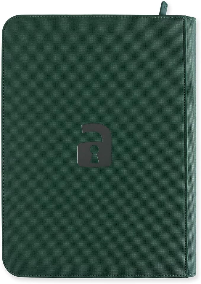 Vault X 9 Pocket Trading Card Zip Binder, 360 Cards, Premium Exo-Tec Album Material, 20 Side-Loading Pages, Folder for Collectible Games, Sports, TCG (Green)