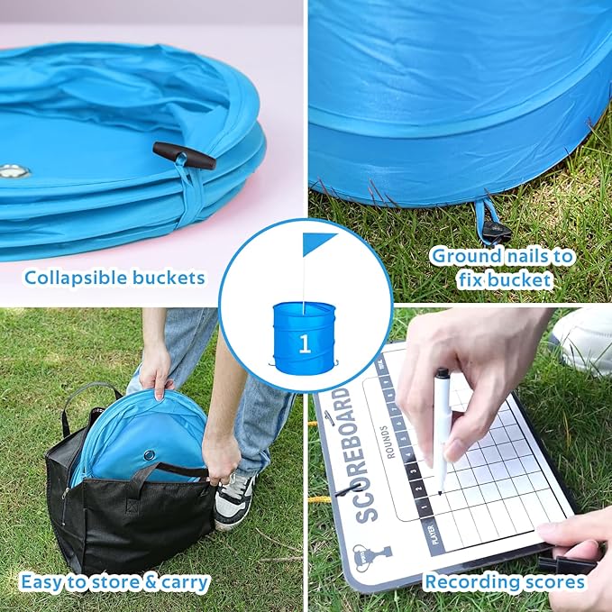 9 Holes Backyard Golf Game with 2 Clubs,Yard Game for Adult and Family,Beach,Lawn,Camping,Park