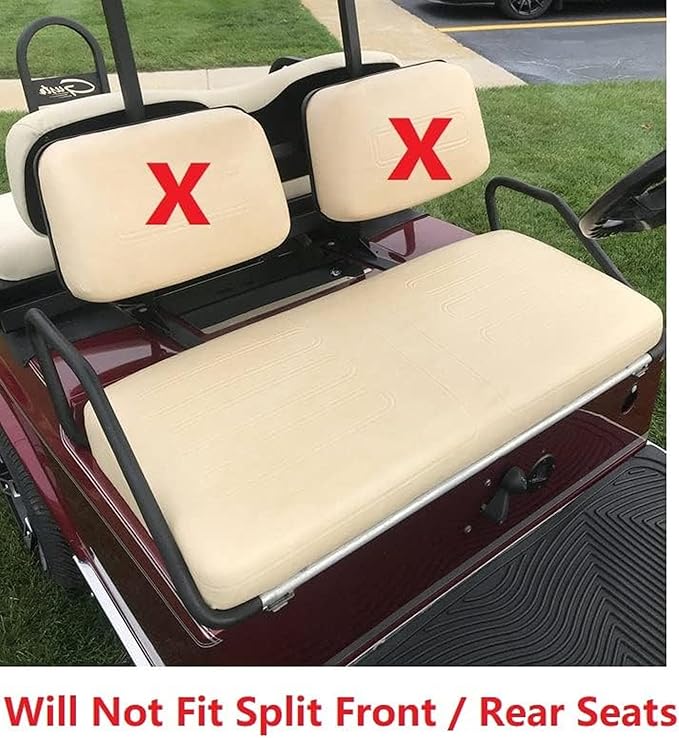 Huskey 4PCS Golf Cart Front/Rear Seat Covers for Club Car Precedent 2004+ G&E Models Custom Two-Tone Black Diamond Stitching with Black Piping,Marine Grade Vinyl Material,Staple On Design