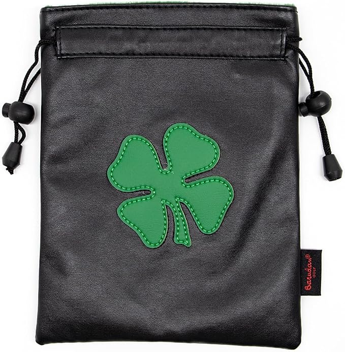 Golf Valuables Pouch,Golf Bag Pouch with Drawstrings Leather Tee Pouchs Bag for Men Women