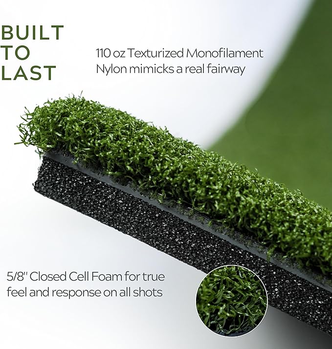 The Original Country Club Elite® by Real Feel Golf Mats® 10”X24” Hitting Strip | Heavy Duty Commercial Practice Mat | Accepts A Real Tee | Swing Down and Through | Indoor/Outdoor