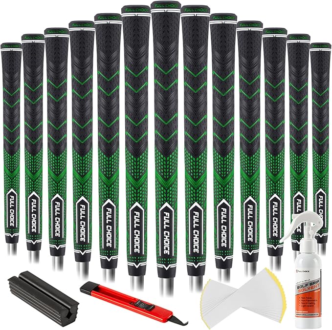 Rubber Golf Grips 13 Pack, High Traction, Non-Slip, Advanced Texture, Choose from 13 Grips or 13 Grips with Regripping Kit, Standard/Mid/Jumbo Size, 4 Colors Available RG01 Golf Club Grips