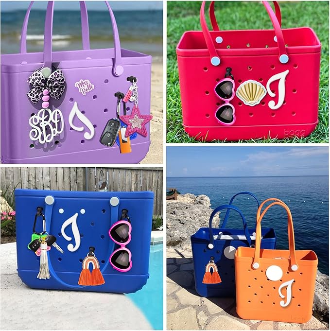 Mity rain Letter Charms for Bogg Bag，Alphabet Lettering Accessories Charms Compatible with Bogg Bag Original All Models, Insert Decorative Letter for Handbag Beach Tote Bag I