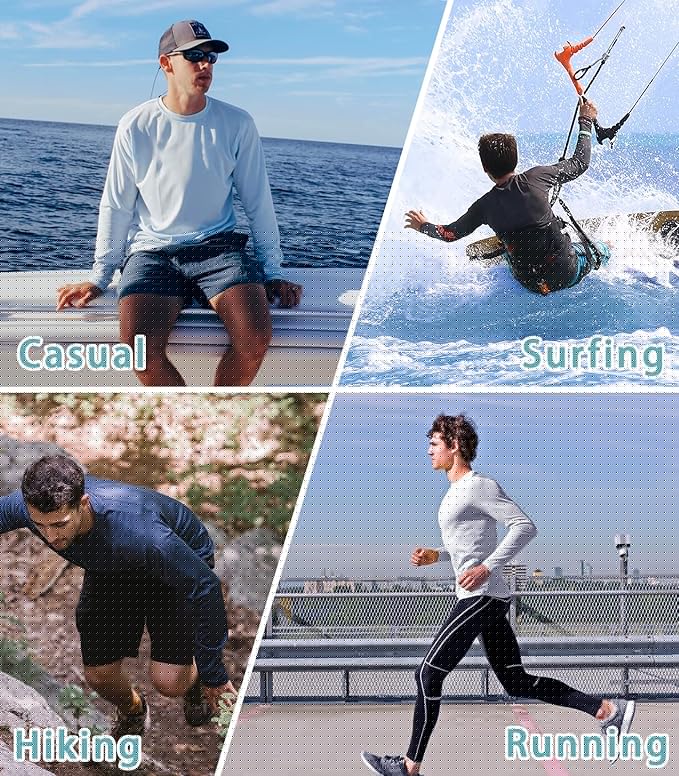 NORTHYARD Men's UPF 50+ Hoodie Shirts Long Sleeve Sun Protection Fishing Swim Beach UV SPF Rash Guard Quick Dry Lightweight