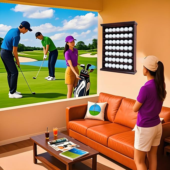 Elegant Golf Ball Display Case - Wall Mount Shadow Box for Store or Exhibition Showcases, Versatile Wall Mount Golf Memorabilia Case for Stores