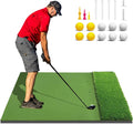 Dual-Turf Golf Mat 36mm: 5x4ft/5x5ft Extra Thick Golf Hitting Mats Practice Outdoor Indoor, High-Density Artificial Hitting Training Matt for Garage Simulator Chipping Driving Swing