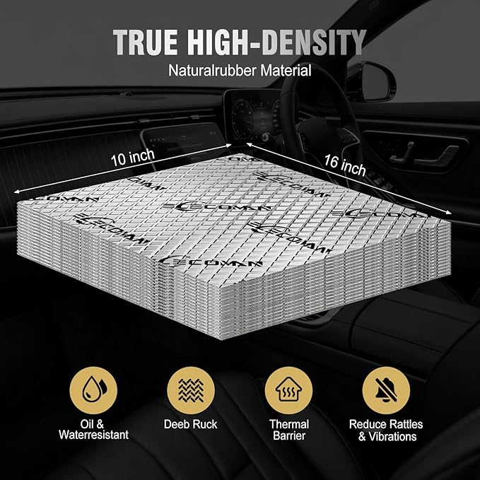 Car Sound Deadening Mat-80 mil 18 sqft Sound Deading Material - Butyl Automotive Sound Deadener, Audio Noise Insulation and Vibration Dampening