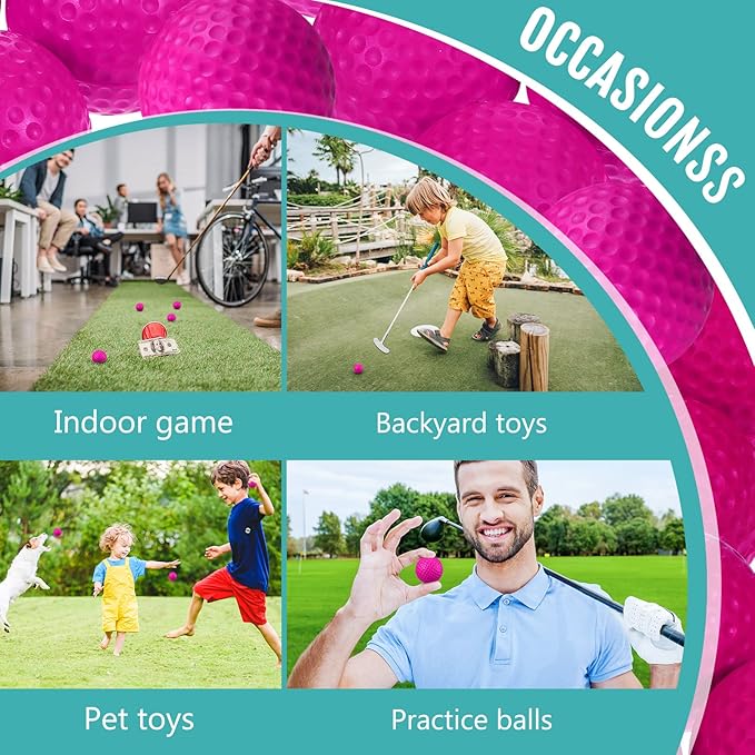 Junkin 80 Pcs Foam Golf Balls Rubber Practice Balls Realistic Feel and Flight Sport Training for Indoor or Outdoor Backyard Golf Training