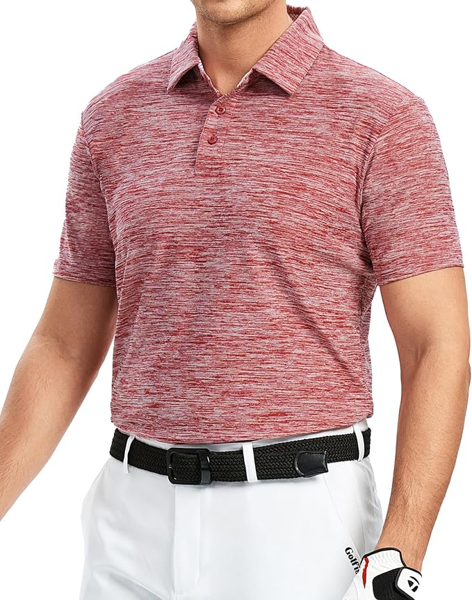 Alex Vando Mens Golf Shirt Moisture Wicking Quick-Dry Short Sleeve Casual Polo Shirts for Men