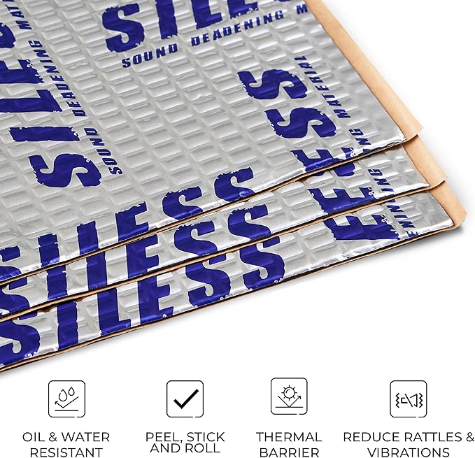 Siless 50 mil (1.3mm) 26 sqft Car Sound Deadening mat - Butyl Automotive Sound Deadener - Noise Insulation and Vibration Dampening Material ( 26 sqft)