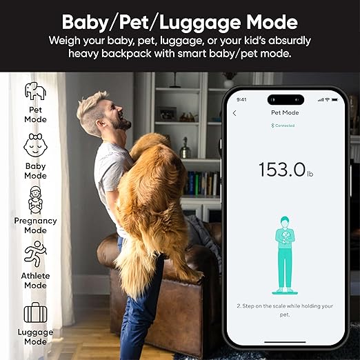 Wyze Smart Scale X Butterfly - Scale for Body Weight, BMI, Body Fat, Muscle Mass, Accurate Bathroom Digital Scale with Heart Rate Monitor | Sync Fitness Apps | for People, Baby & Pet, 400 lbs, Black
