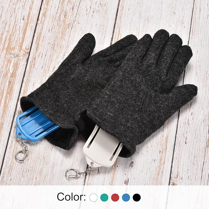 PATIKIL Golf Gloves Stretcher, 2 Pack Plastic Keeper Support Rack Holder Dryer Hanger Frame with Keychain Hook for Sports Gloves Maintenance, Red L Size