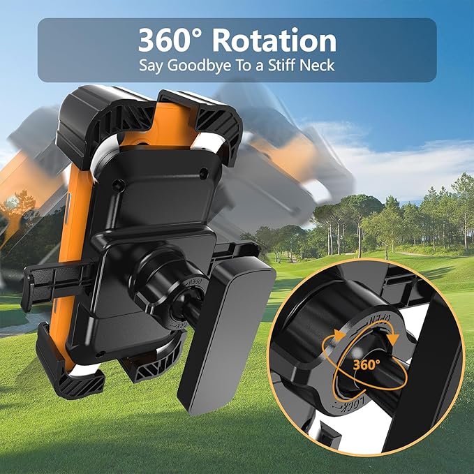 KingofKings Magnetic Golf Cart Phone Holder Mount, Valentine's Day Gifts for Golfers Him Men Dad Women Her, Essential Golf Cart Accessories–Compatible with iPhone, Galaxy, EZGO, Club Car, Yamaha,Icon