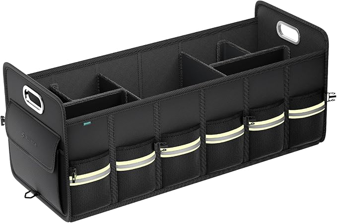 FLORICH Trunk Organizer for Suv, Large Truck Organizer Back Seat Storage Premium, Collapsible Multi-Compartment Car Organizers and Storage Waterproof