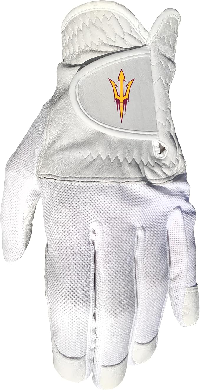 Team Golf NCAA Men's Left Hand Golf Glove, For Right Handed Players, One Size, Includes Removable Double-Sided Magnetic Ball Marker