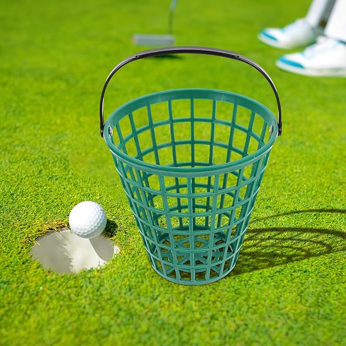 1pcs Golf Ball Basket,Plastic Golf Ball Bucket Golfball Storage Container with Handle for Outdoor Sport Stadium Accessories,75pcs Ball